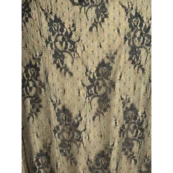 Vintage Pinky Sheer Lace Midi Dress Size XL Black Whimsygoth Fairy Grunge Y2K - Picture 7 of 9